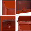 Zenewood Galvanized Steel Wall Mount Caixa de correio vermelho - WL002